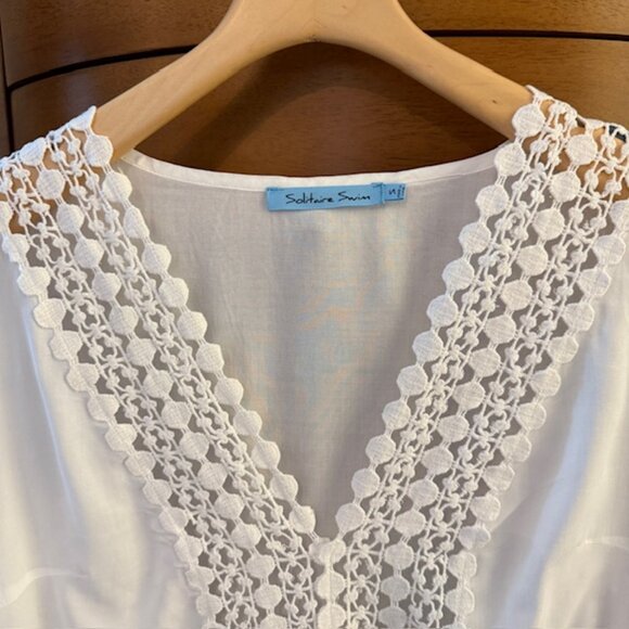 🤍 White Crochet Lace Beach Swim Bathingsuit Cover Up - NEVER WORN! - Picture 2 of 8